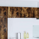 Armadio pensile con porta 2 pcs Rovere Affumicato e Bianco