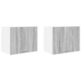 Armadio pensile 2 pcs Grigio Sonoma e Bianco 50 x 31 x 40 cm