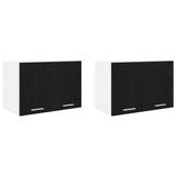 Armadio pensile 2 pcs Rovere Nero e Bianco 60 x 31 x 40 cm