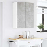 Armadio pensile 2 pcs Grigio Cemento e Bianco 60 x 31 x 40 cm