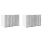 Armadio pensile 2 pcs Grigio Sonoma e Bianco 60 x 31 x 40 cm