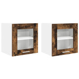 Armadio pensile con porta 2 pcs Rovere fumé 40 x 31 x 40 cm