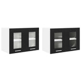 Armadio pensile con porta 2 pcs Rovere Nero 60 x 31 x 40 cm