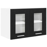 Armadio pensile con porta 2 pcs Rovere Nero 60 x 31 x 40 cm