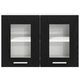 Armadio pensile con porta 2 pcs Rovere Nero 60 x 31 x 40 cm
