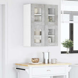 Armadio pensile con porta 2 pcs Grigio cemento 60 x 31 x 40 cm