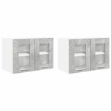 Armadio pensile con porta 2 pcs Grigio cemento 60 x 31 x 40 cm