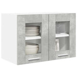 Armadio pensile con porta 2 pcs Grigio cemento 60 x 31 x 40 cm