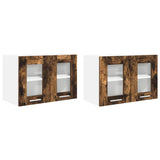 Armadio pensile con porta 2 pcs Rovere fumé 60 x 31 x 40 cm