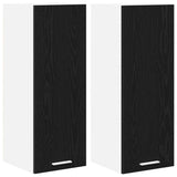 Armadio pensile 2 pcs Rovere Nero e Bianco 30 x 31 x 80 cm