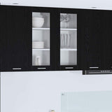 Armadio pensile con porta 2 pcs Rovere Nero 40 x 31 x 80 cm