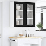 Armadio pensile con porta 2 pcs Rovere Nero 40 x 31 x 80 cm