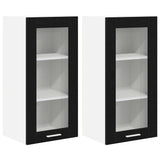 Armadio pensile con porta 2 pcs Rovere Nero 40 x 31 x 80 cm