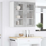 Armadio pensile con porta 2 pcs Grigio cemento 40 x 31 x 80 cm