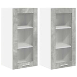 Armadio pensile con porta 2 pcs Grigio cemento 40 x 31 x 80 cm