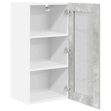 Armadio pensile con porta 2 pcs Grigio cemento 40 x 31 x 80 cm