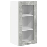 Armadio pensile con porta 2 pcs Grigio cemento 40 x 31 x 80 cm