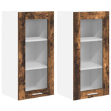 Armadio pensile con porta 2 pcs Rovere fumé 40 x 31 x 80 cm