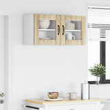 Mobile in vetro da parete Lucca 2 pcs Rovere Sonoma