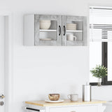 Mobile in vetro da parete Lucca 2 pcs Grigio Cemento
