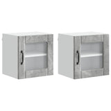 Mobile in vetro da parete Lucca 2 pcs Grigio Cemento