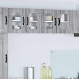 Mobile in vetro da parete Lucca 2 pcs Grigio Sonoma