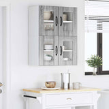 Mobile in vetro da parete Lucca 2 pcs Grigio Sonoma
