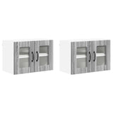 Mobile in vetro da parete Lucca 2 pcs Grigio Sonoma