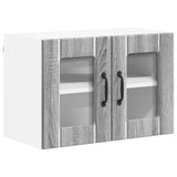 Mobile in vetro da parete Lucca 2 pcs Grigio Sonoma