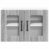 Mobile in vetro da parete Lucca 2 pcs Grigio Sonoma