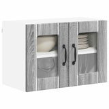 Mobile in vetro da parete Lucca 2 pcs Grigio Sonoma
