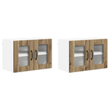 Mobile in vetro da parete Lucca 2 pcs Rovere Artigianale