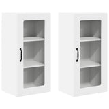 Mobile in vetro da parete Lucca 2 pcs Bianco 40 x 31 x 80 cm