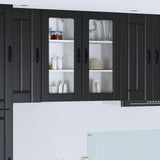 Mobile in vetro da parete LUCCA 2 pcs Nero 40 x 31 x 80 cm