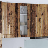 Mobile in vetro da parete Lucca Legno antico 40 x 31 x 100 cm