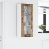 Mobile in vetro da parete Lucca Legno antico 40 x 31 x 100 cm
