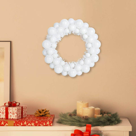 Corone di Palline di Natale 2 pcs Bianco 33 x 33 x 7 cm