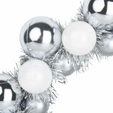 Corone di Palline di Natale 2 pcs Bianco e Argento