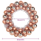 Corone di Palline di Natale 2 pcs Oro rosa 33 x 33 x 7 cm