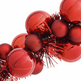 Ghirlanda di Palline di Natale Rosso 186 cm Polistirolo