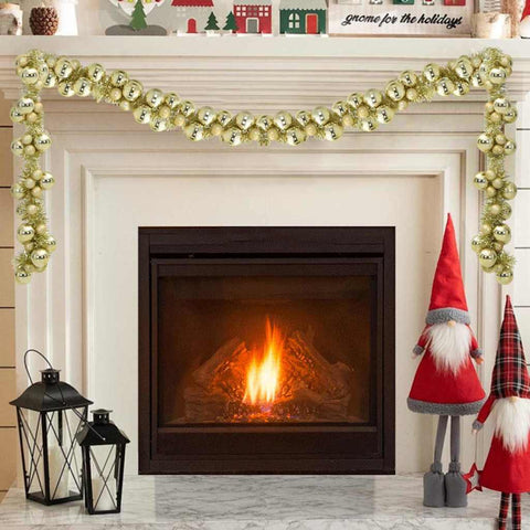 Ghirlanda di Palline di Natale Oro 186 cm Polistirolo