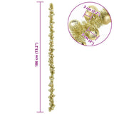 Ghirlanda di Palline di Natale Oro 186 cm Polistirolo