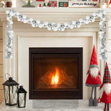 Ghirlanda di Palline di Natale Bianco e Argento 186 cm