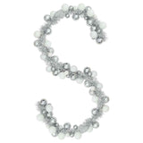 Ghirlanda di Palline di Natale Bianco e Argento 186 cm