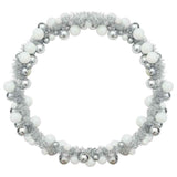 Ghirlanda di Palline di Natale Bianco e Argento 186 cm