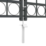 Cancello da Giardino con Parte Superiore Arcuata Grigio