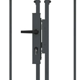 Cancello da Giardino con Parte Superiore Arcuata Grigio