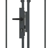 Cancello da Giardino con Parte Superiore Arcuata Grigio