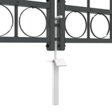 Cancello da Giardino con Parte Superiore Arcuata Grigio