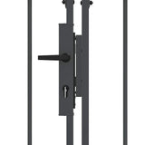 Cancello da Giardino con Parte Superiore Arcuata Grigio